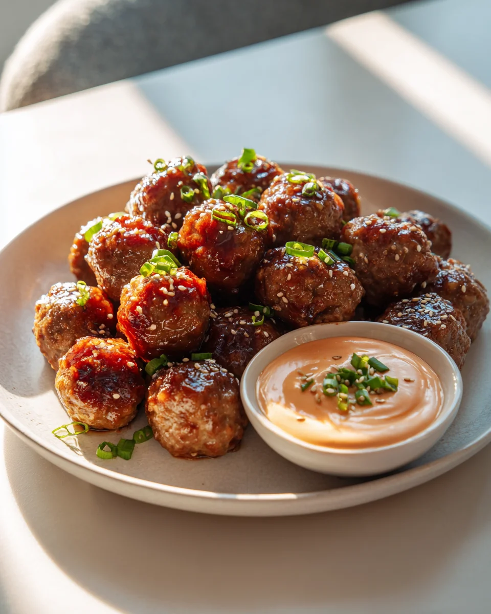 Koreanische BBQ-Frikadellen mit scharfem Mayo-Dip