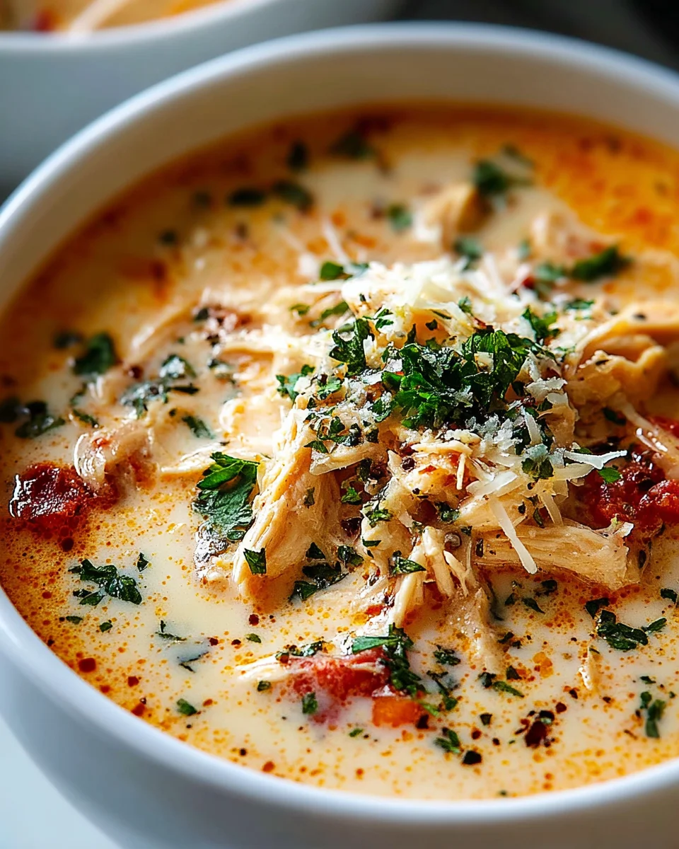 Schnelle & cremige Crock Pot Hähnchen Parmesan Suppe – Probier sie!