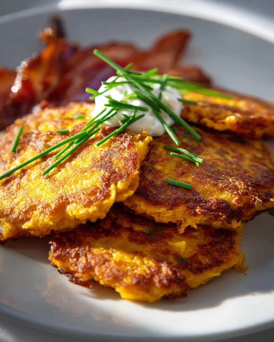 Rustikale Kürbis-Kartoffel-Puffer mit zartem Rindfleisch