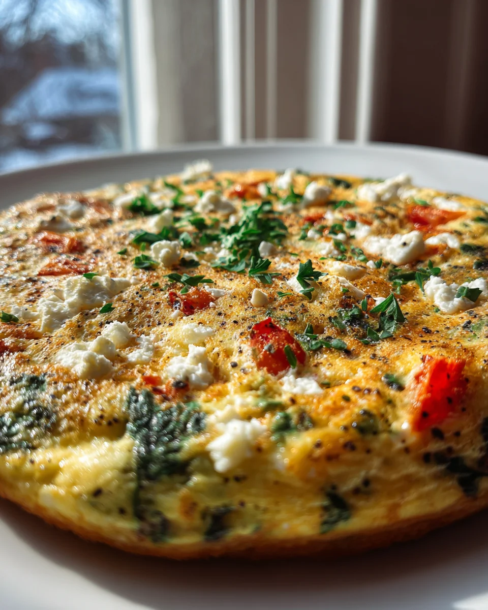 Mediterrane Spinat Feta Frittata – Schnell & Lecker Rezept