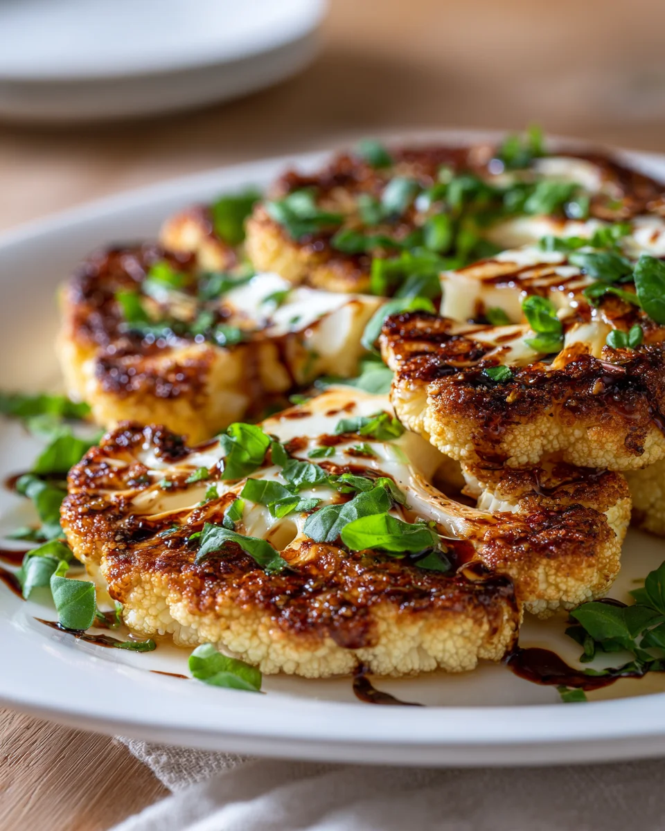 Köstliche Gebackene Mozzarella Blumenkohlsteaks Rezept