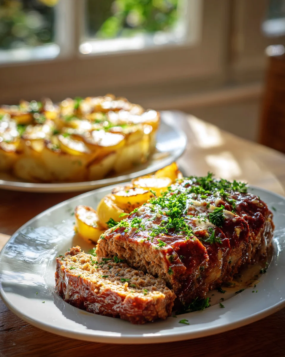 Rustikaler Hackbraten & extra cremiges Kartoffelgratin in Sahne