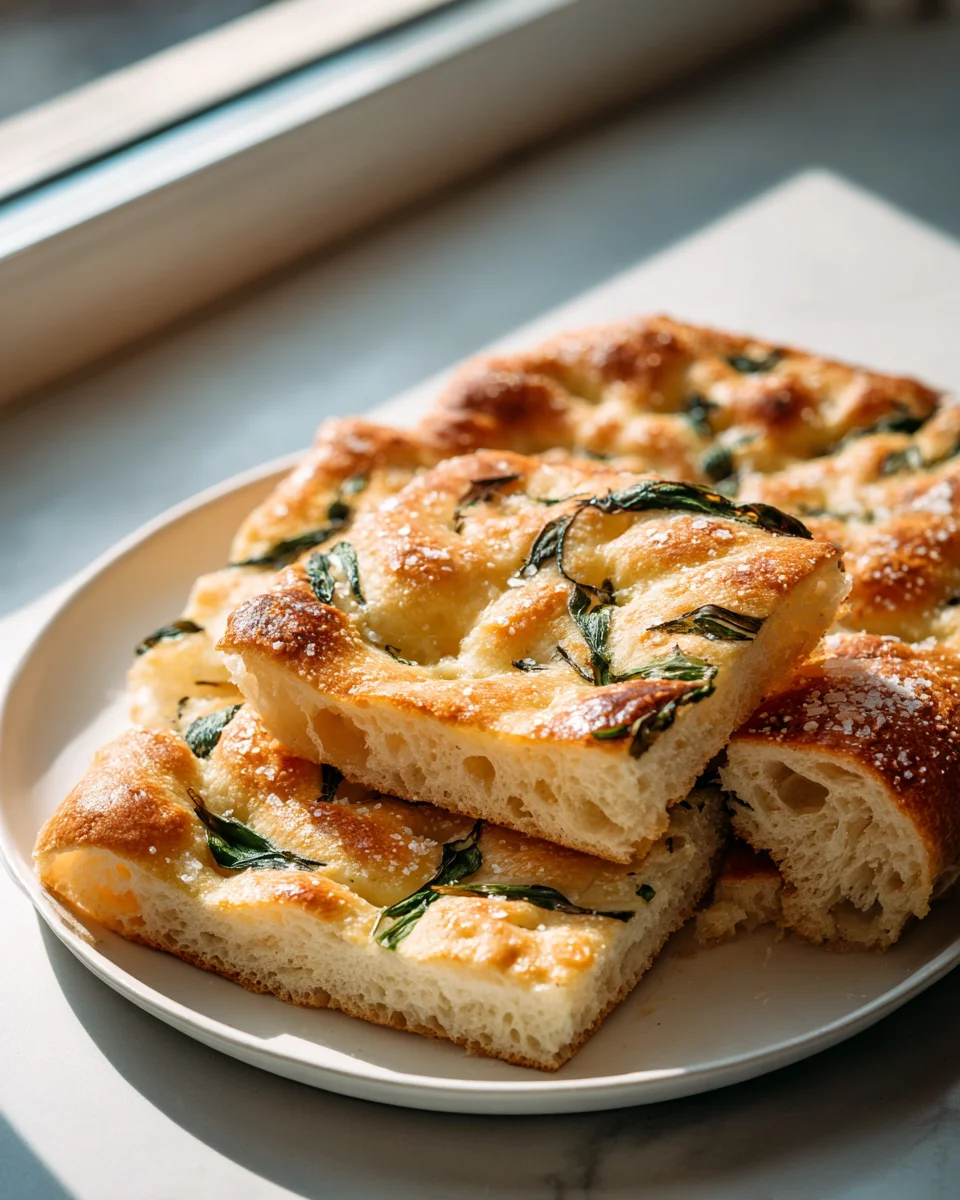 Bärlauch Focaccia mit Meersalz – Aromatischer Genuss!