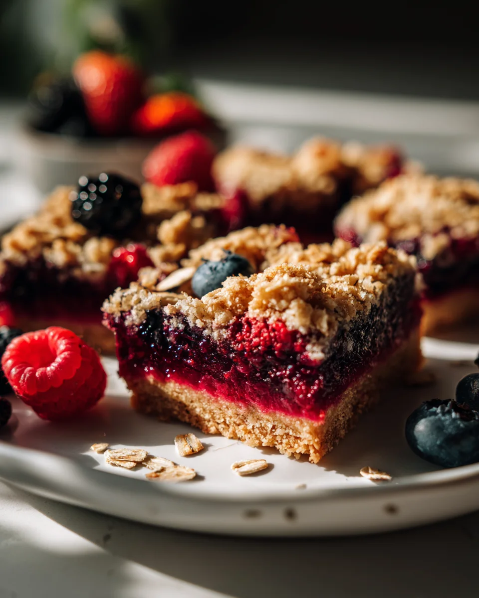 Vegane Beeren Crumble Riegel: Fruchtiger Genuss leicht gemacht