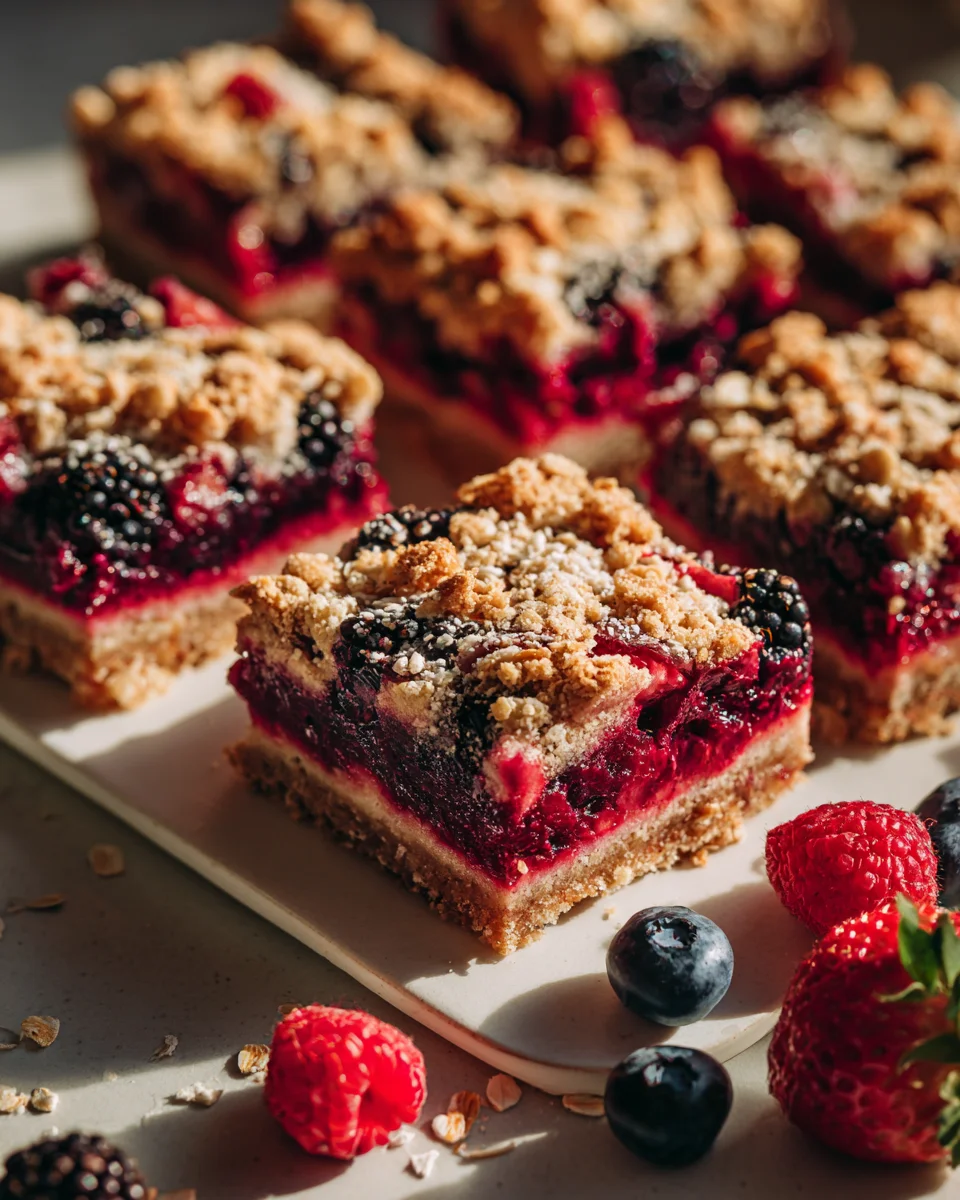 Vegane Beeren Crumble Riegel: Fruchtiger Genuss leicht gemacht