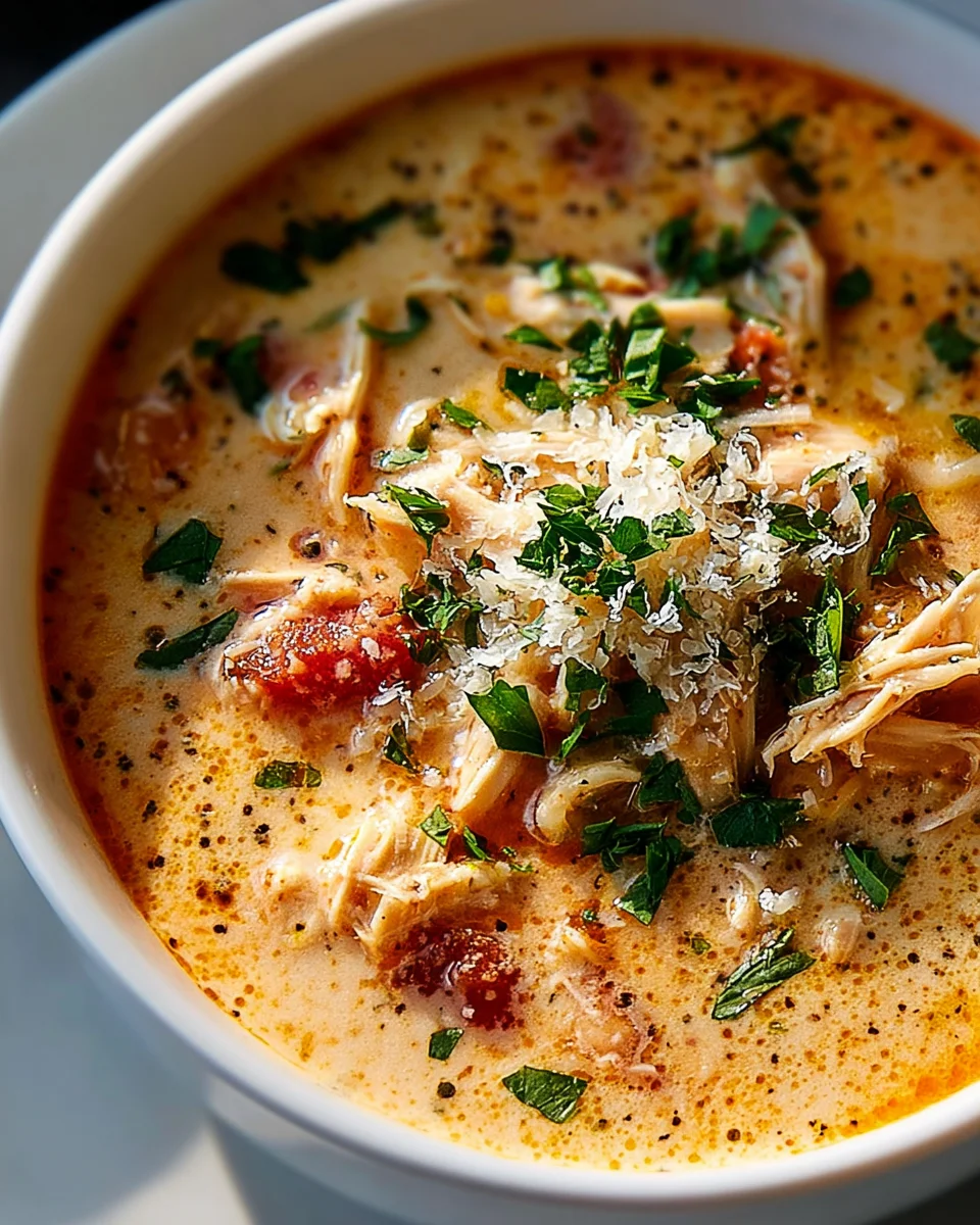 Schnelle & cremige Crock Pot Hähnchen Parmesan Suppe – Probier sie!