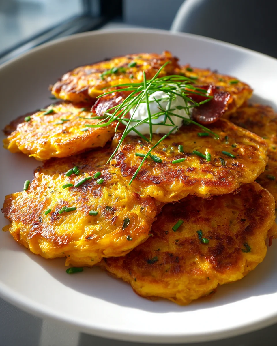 Rustikale Kürbis-Kartoffel-Puffer mit zartem Rindfleisch
