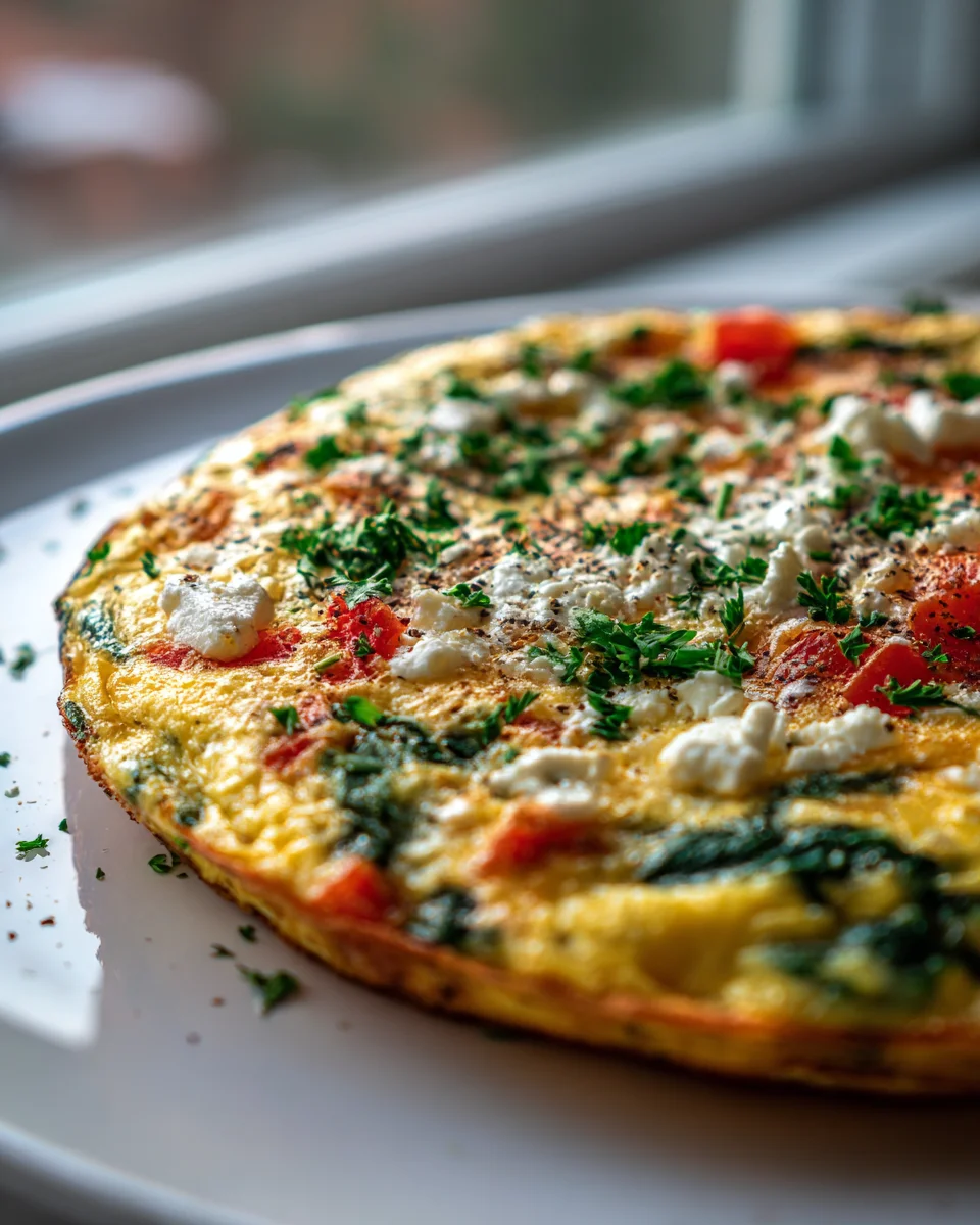 Mediterrane Spinat Feta Frittata – Schnell & Lecker Rezept