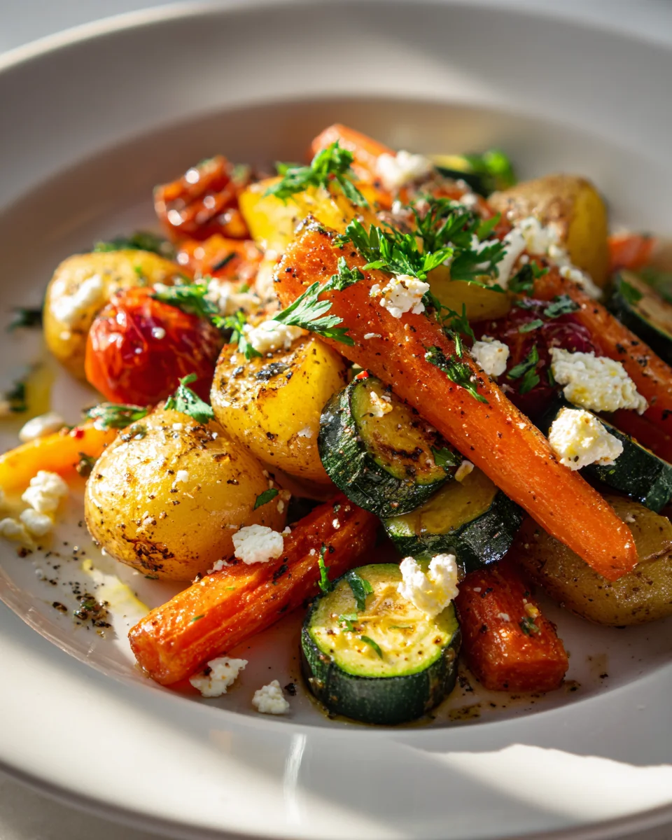 Ofengemüse: Kartoffeln, Feta & Knoblauch – rustikal & aromatisch