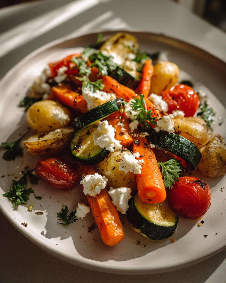 Ofengemüse: Kartoffeln, Feta & Knoblauch – rustikal & aromatisch