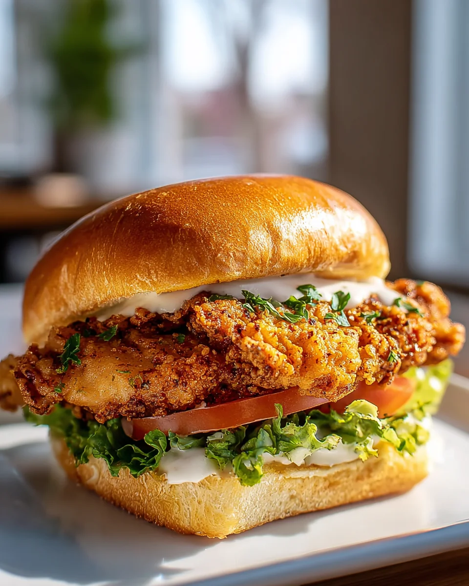 Cajun Crispy Chicken Sandwich mit Knoblauch-Aioli Rezept