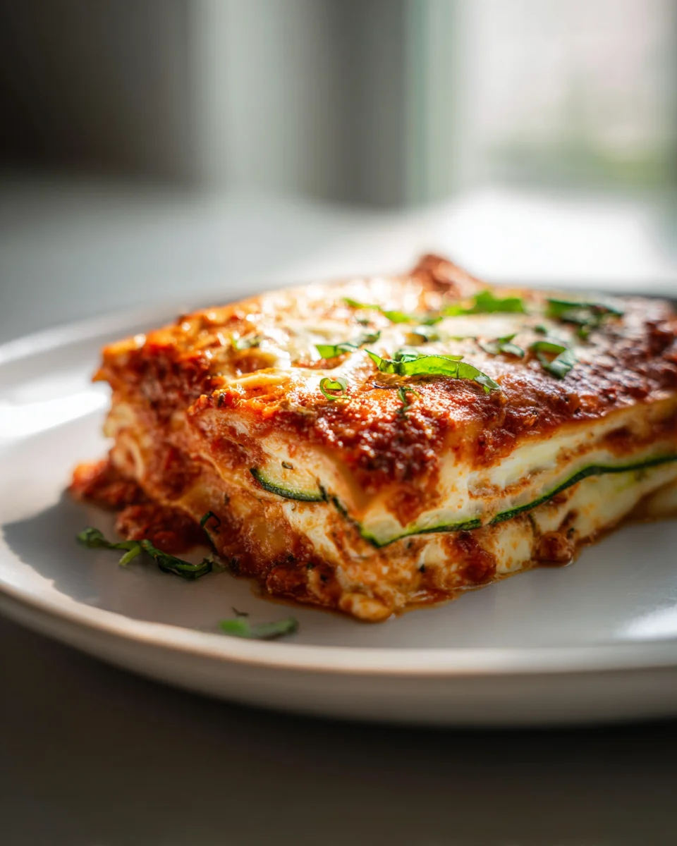 Zucchini Lasagne: Leicht & Lecker mit Tomate & Mozzarella.