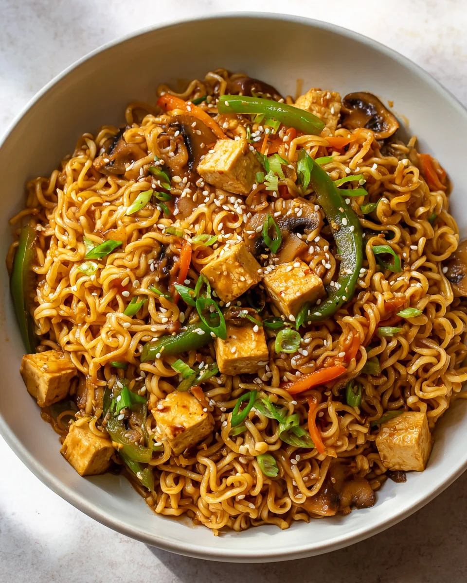 Einfache vegane Ramen-Nudeln mit köstlicher Sauce Rezept