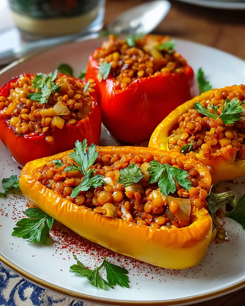 Gefüllte Spitzpaprika mit roten Linsen – Leckeres Rezept!