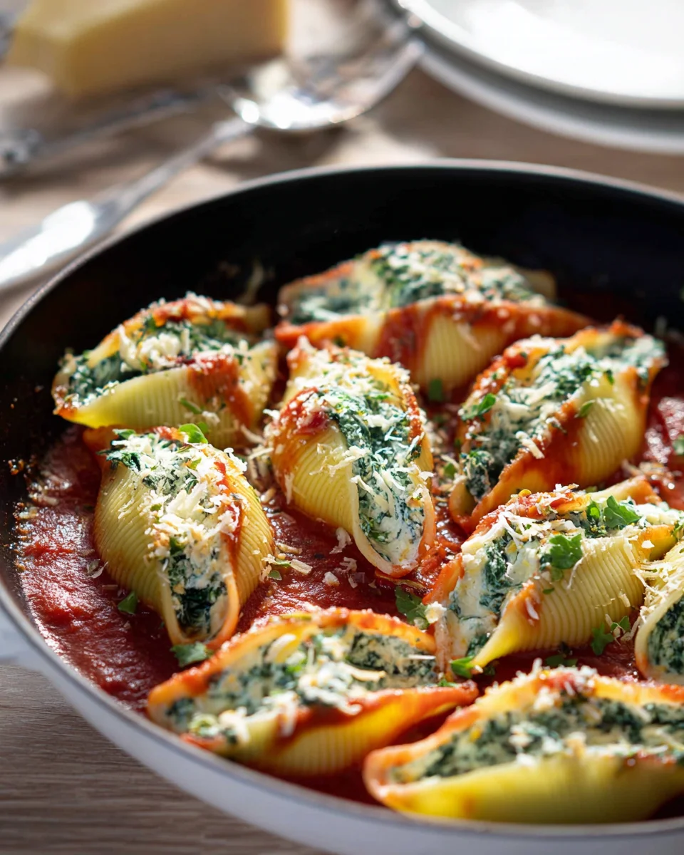 Gefüllte Muschelnudeln mit Ricotta und Spinat – Ein Genuss!