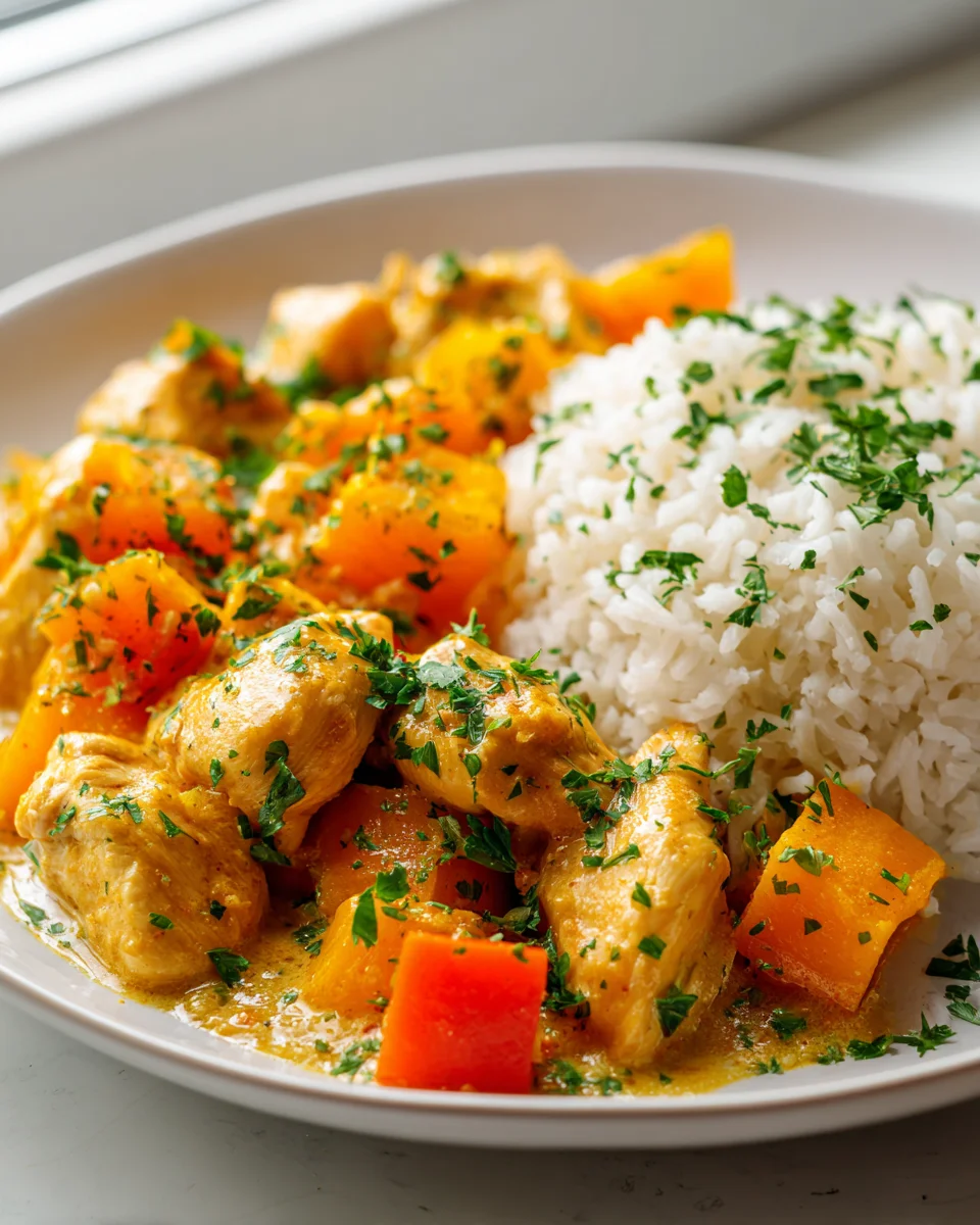 Mini Kürbis Hähnchen Pfanne mit Reis – Ideal für Meal Prep!