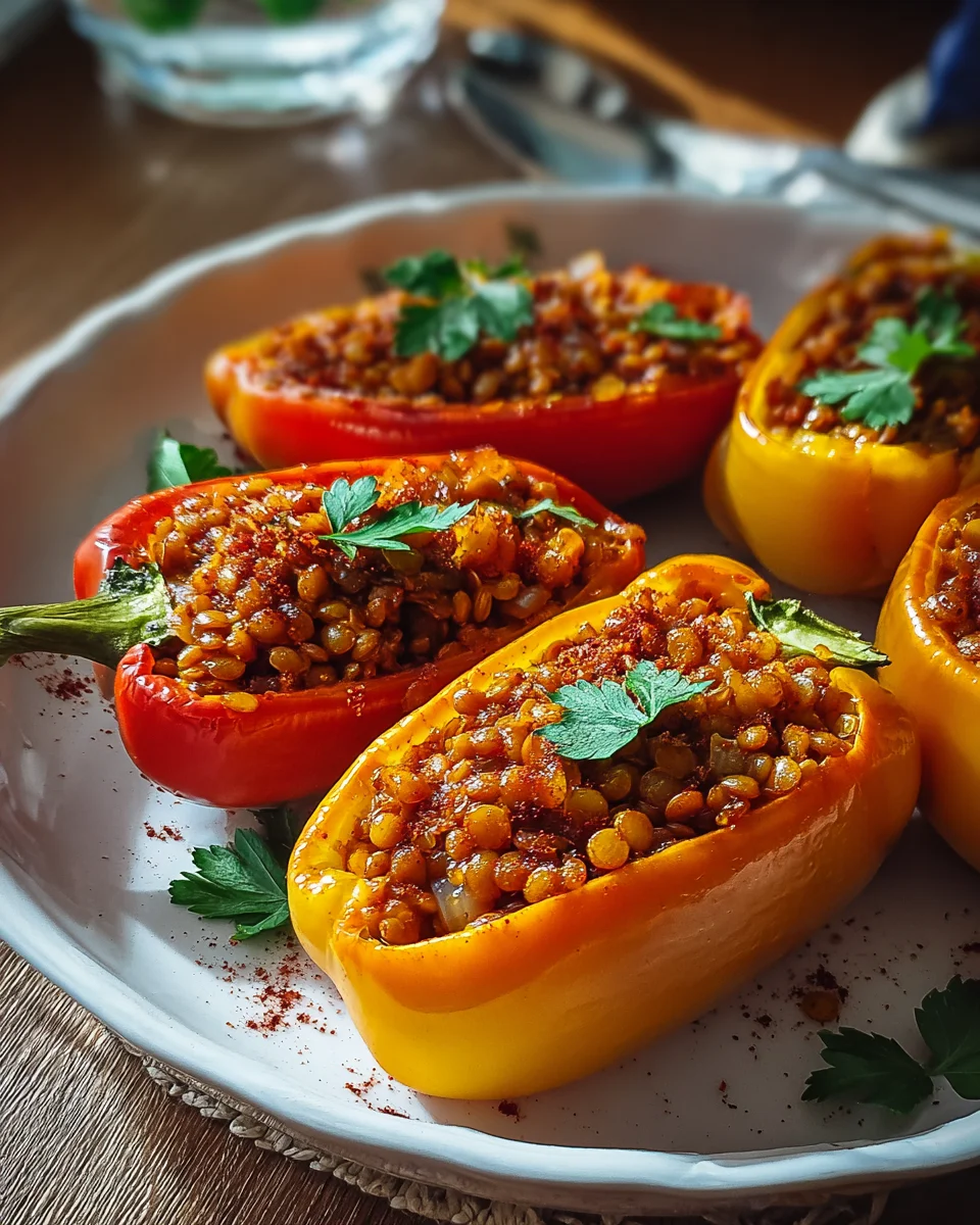 Gefüllte Spitzpaprika mit roten Linsen – Leckeres Rezept!