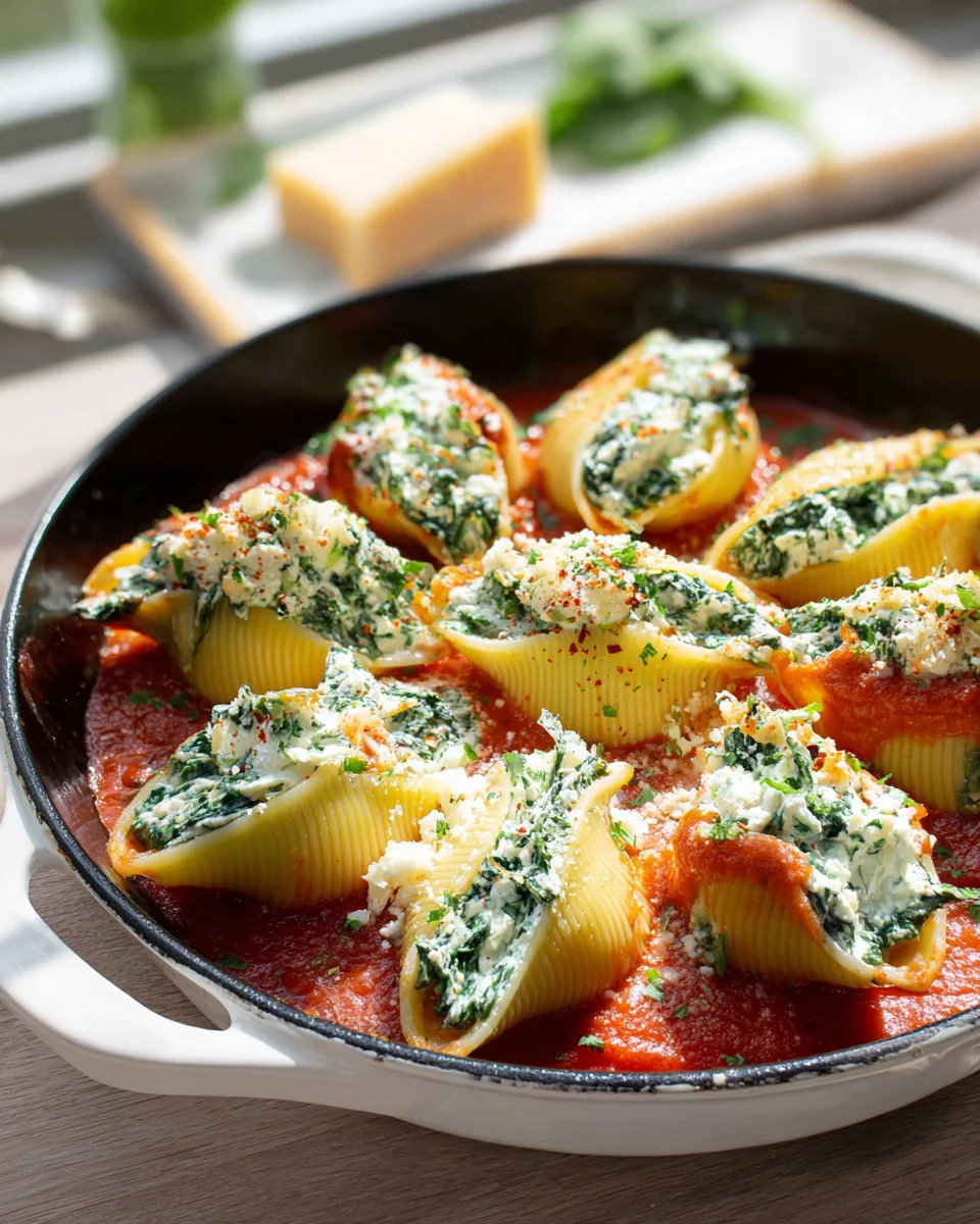 Gefüllte Muschelnudeln mit Ricotta und Spinat – Ein Genuss!
