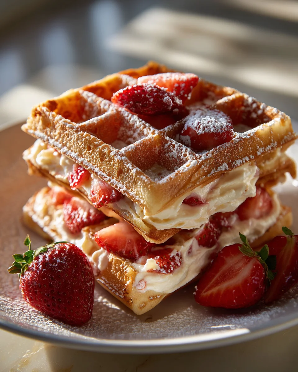 Erdbeer-Käsekuchen Waffeln: Das gefüllte Genuss-Rezept