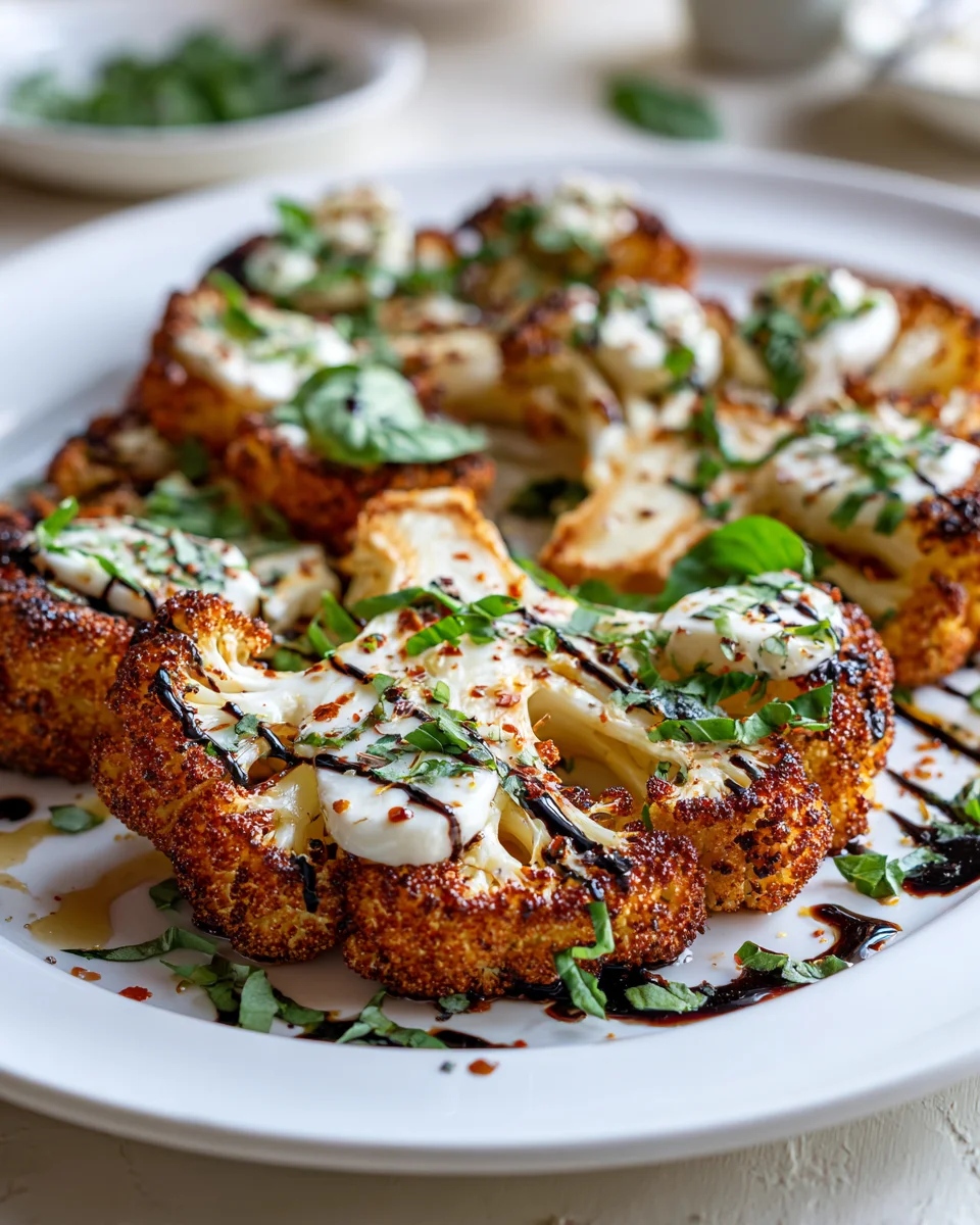 Köstliche Gebackene Mozzarella Blumenkohlsteaks Rezept