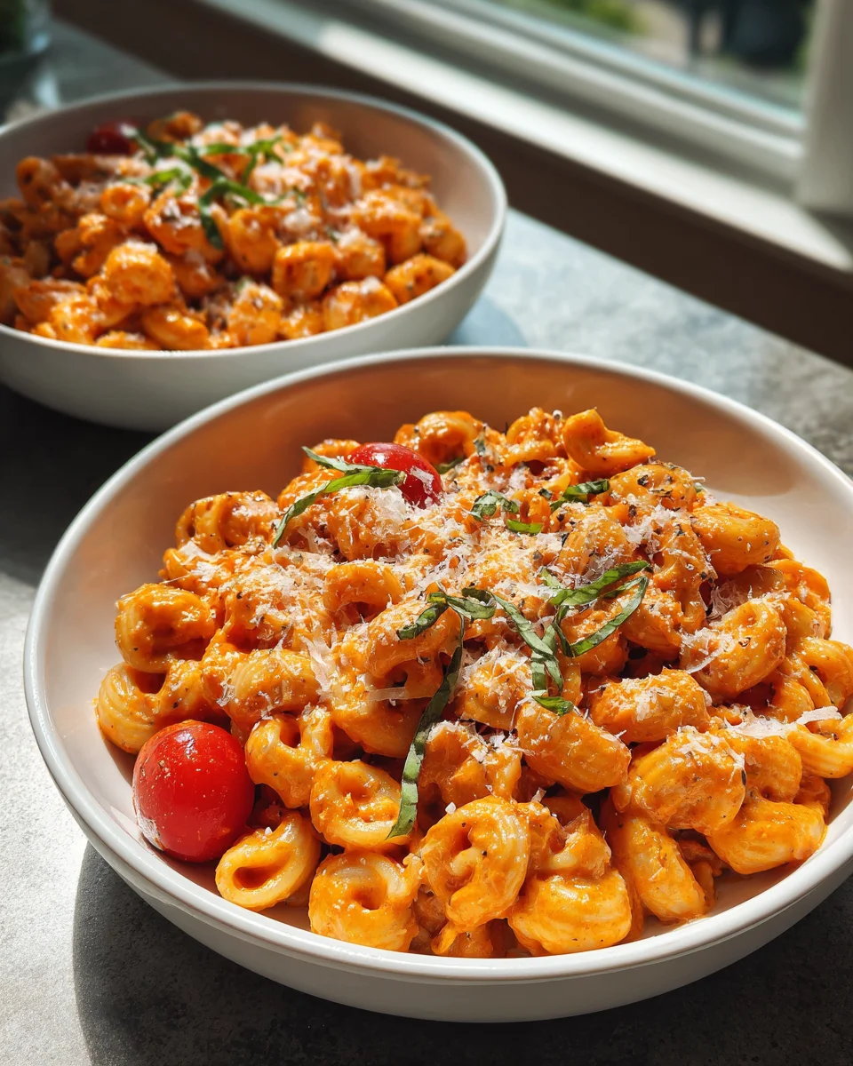 Party Ready Mini Cremige Tomaten Knoblauch Pasta Schalen Rezept