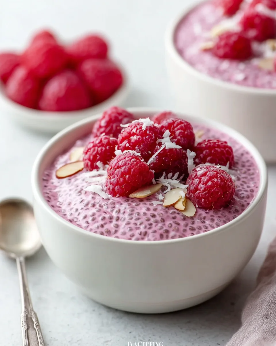 Einfaches Himbeer-Chia-Pudding: Natürlich süß & cremig!