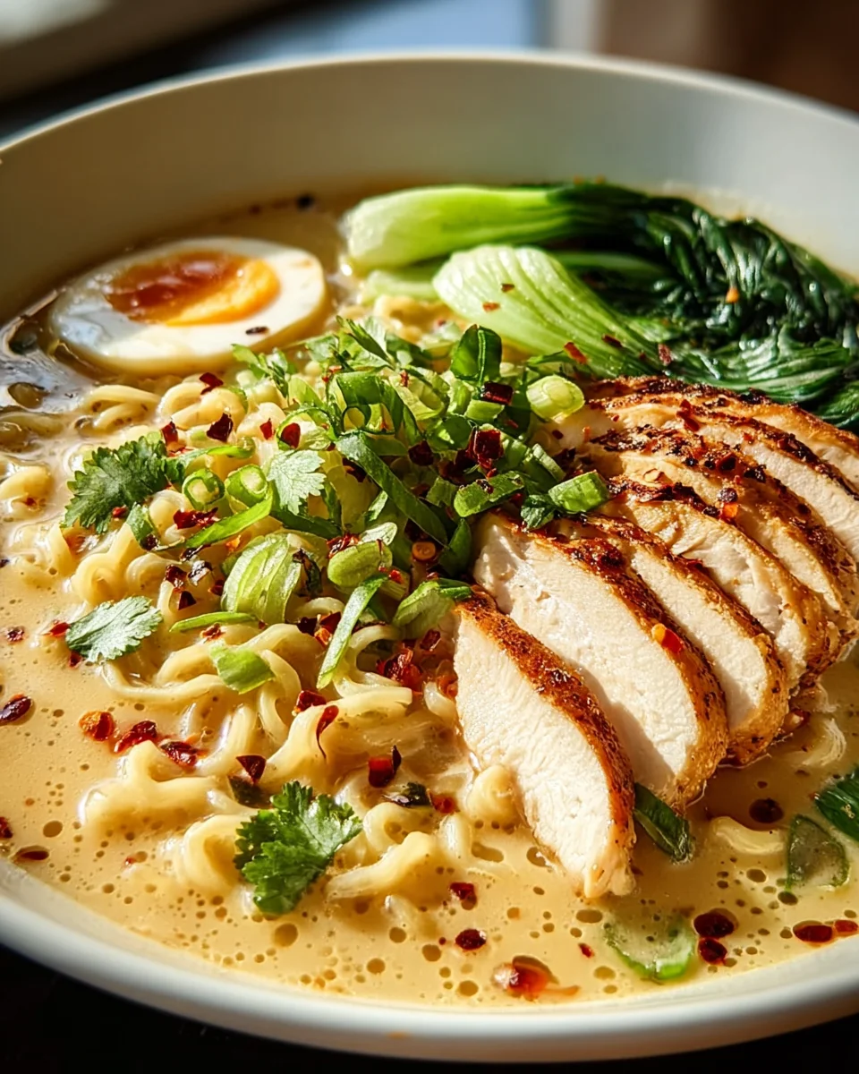 Cremiges Knoblauch-Hühnchen Ramen – Ultimatives Rezept genießen!