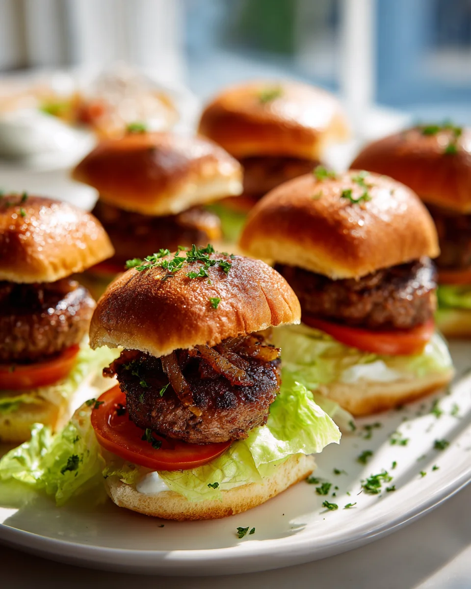 Party Ready Mini Oklahoma Onion Smashburgers für deine Feier!