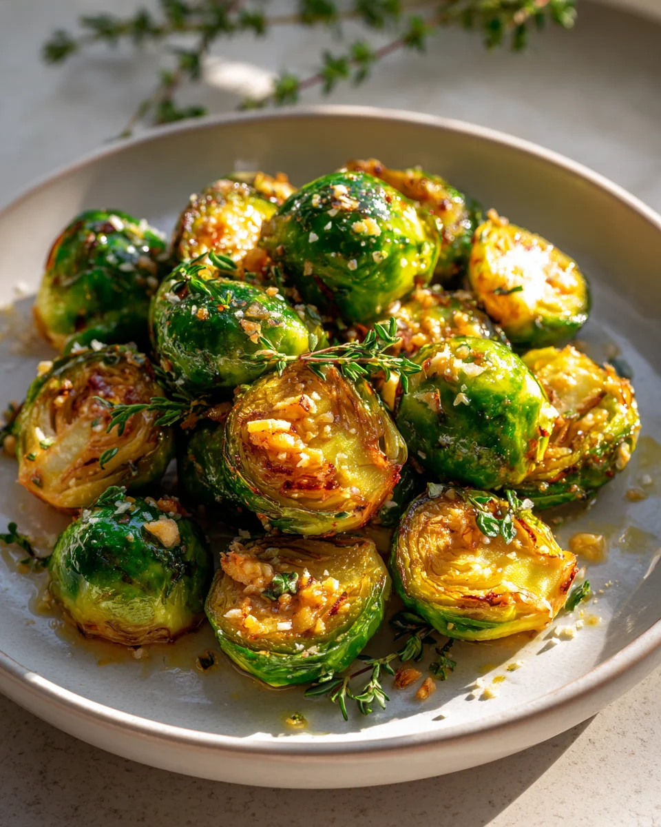 Veganer Airfryer Rosenkohl mit Knoblauch und Kräutern Rezept
