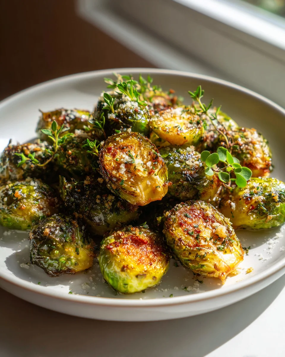Veganer Airfryer Rosenkohl mit Knoblauch und Kräutern Rezept