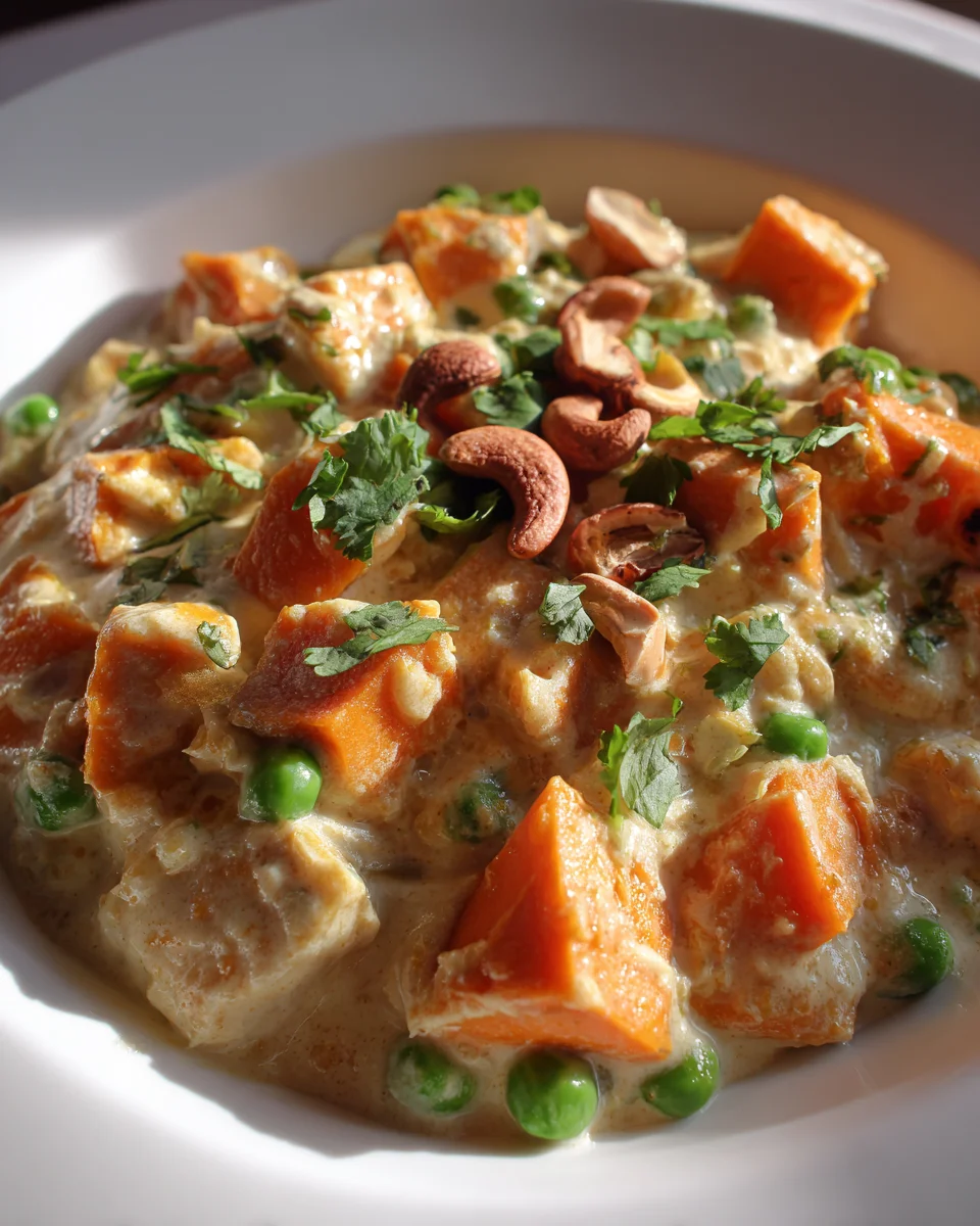 Vegetarisches Korma mit Süßkartoffel und Cashew-Creme Rezept