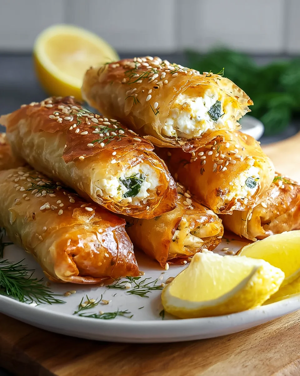 Knusprige Ofen Feta Rollchen - Einfach und Lecker!