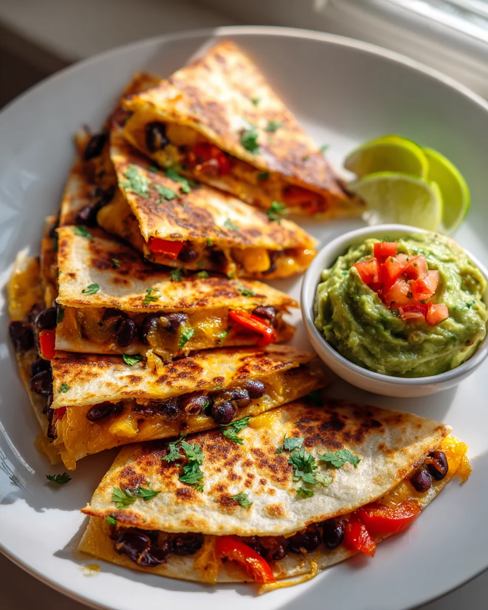 Vegan Quesadilla-Dreiecke aus der Air Fryer mit Guacamole