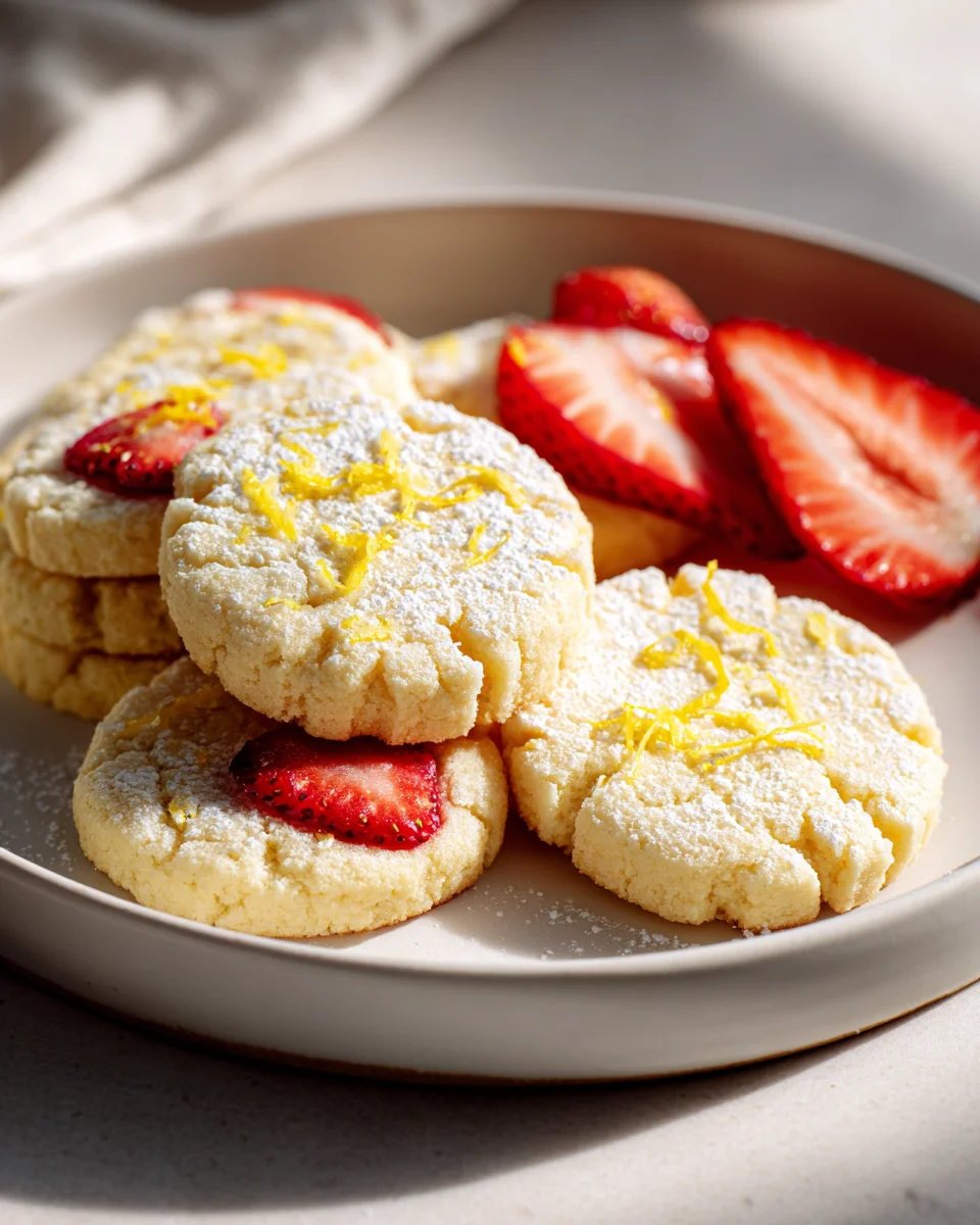 Erdbeer-Zitronen-Shortbread-Kekse mit Zitrus-Zesten Rezept
