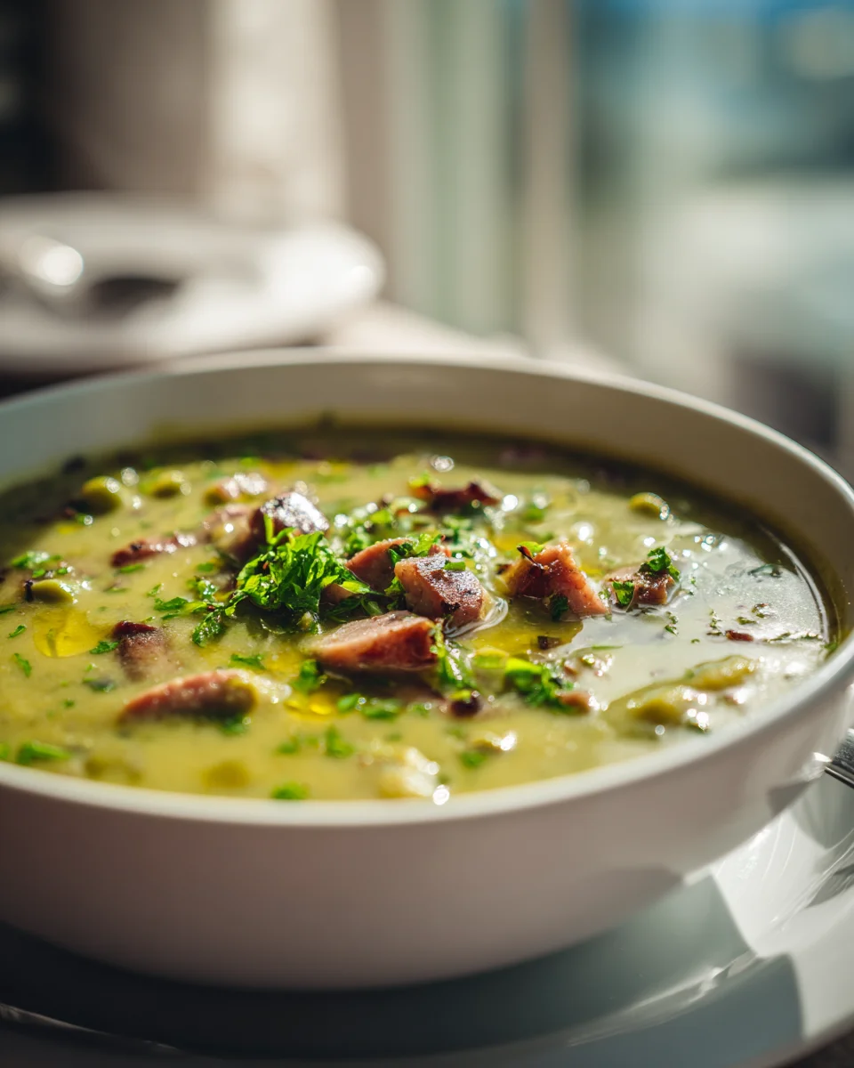 Deutsche Erbsensuppe mit Rinderwurst – Herzhaftes Rezept!