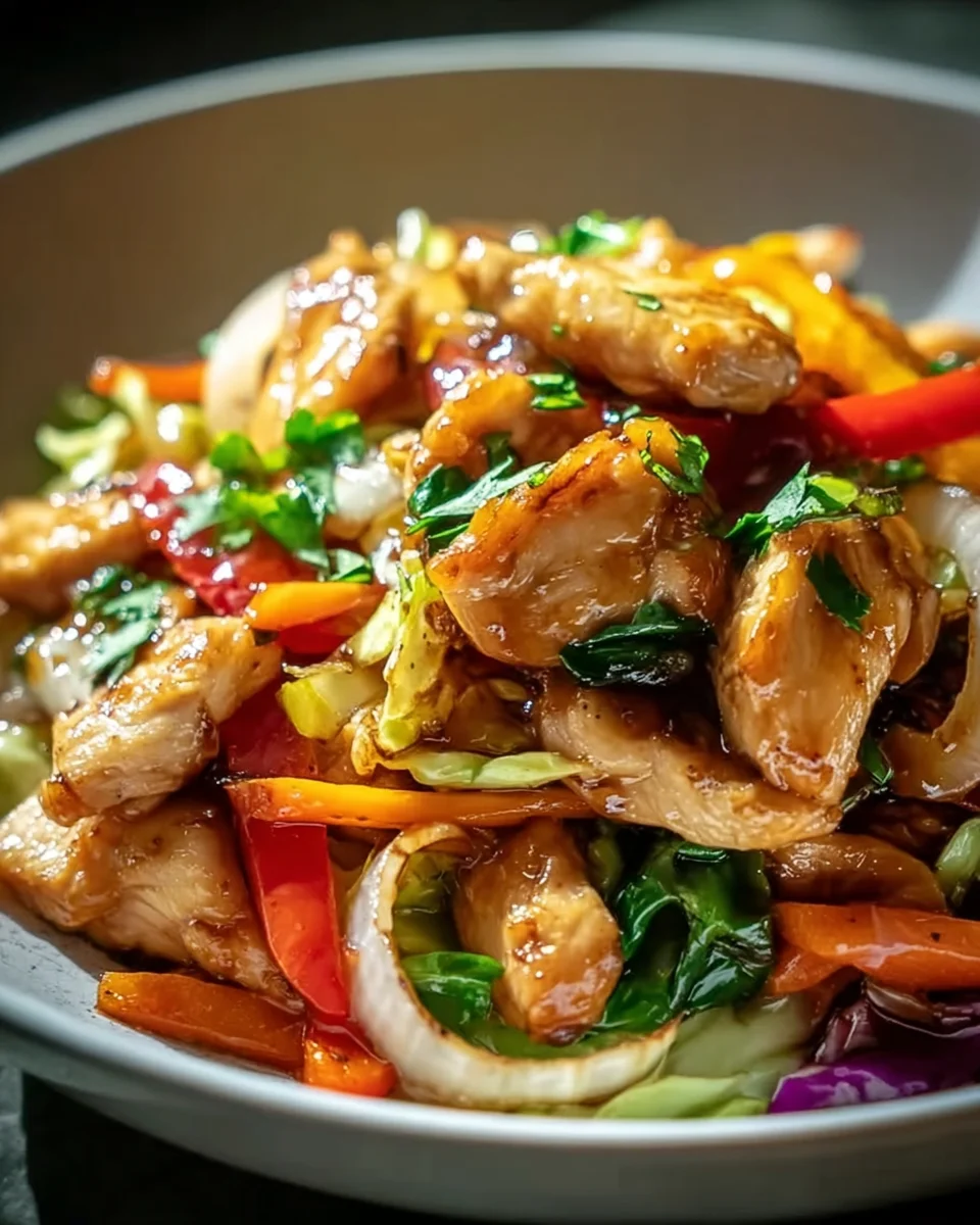 Chinesische Hähnchenpfanne mit Spitzkohl und Zwiebeln genießen!