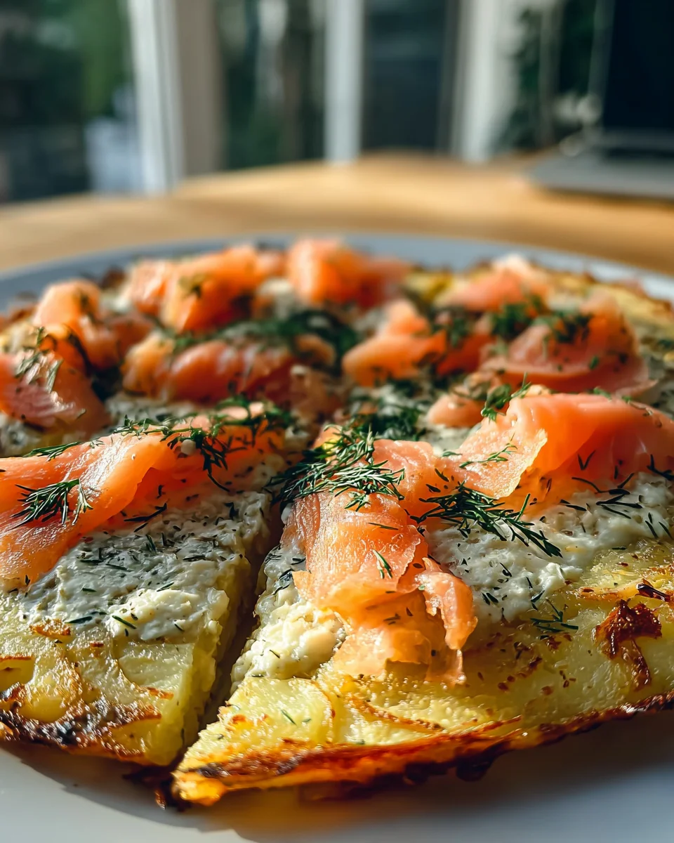 Rauchlachs Kartoffelpizza: Schnell, cremig und unwiderstehlich!