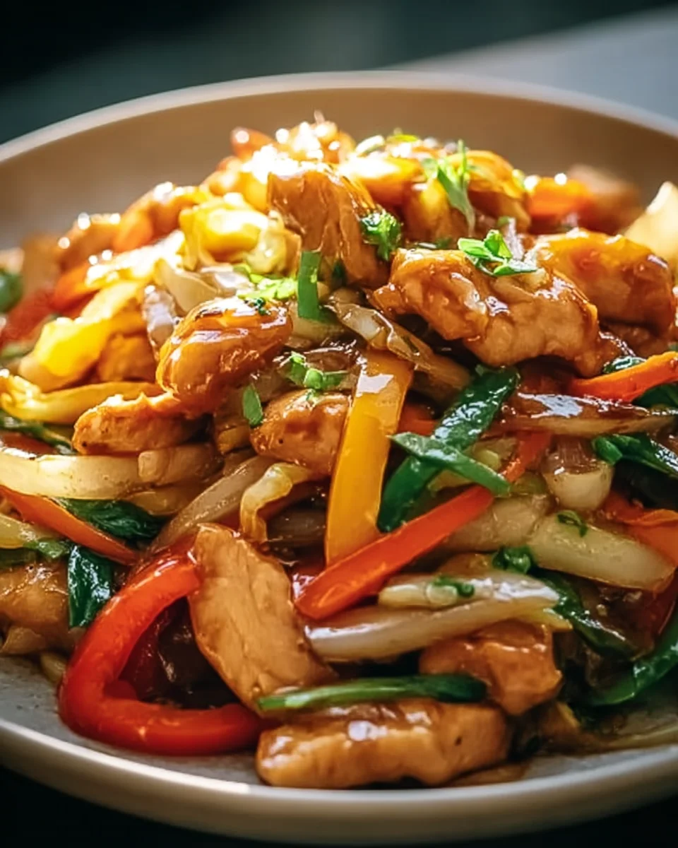 Chinesische Hähnchenpfanne mit Spitzkohl und Zwiebeln genießen!