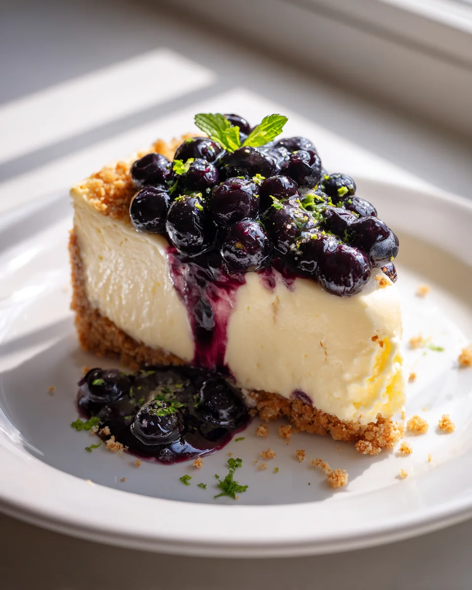 Veganer Blaubeer-Crumble-Cheesecake mit Cashew-Creme Rezept