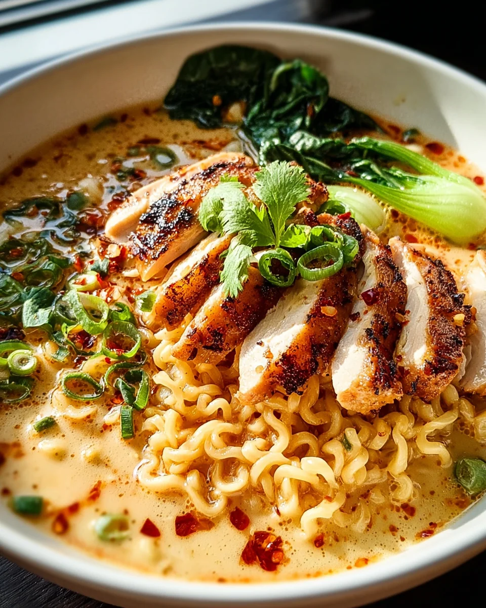 Cremiges Knoblauch-Hühnchen Ramen – Ultimatives Rezept genießen!