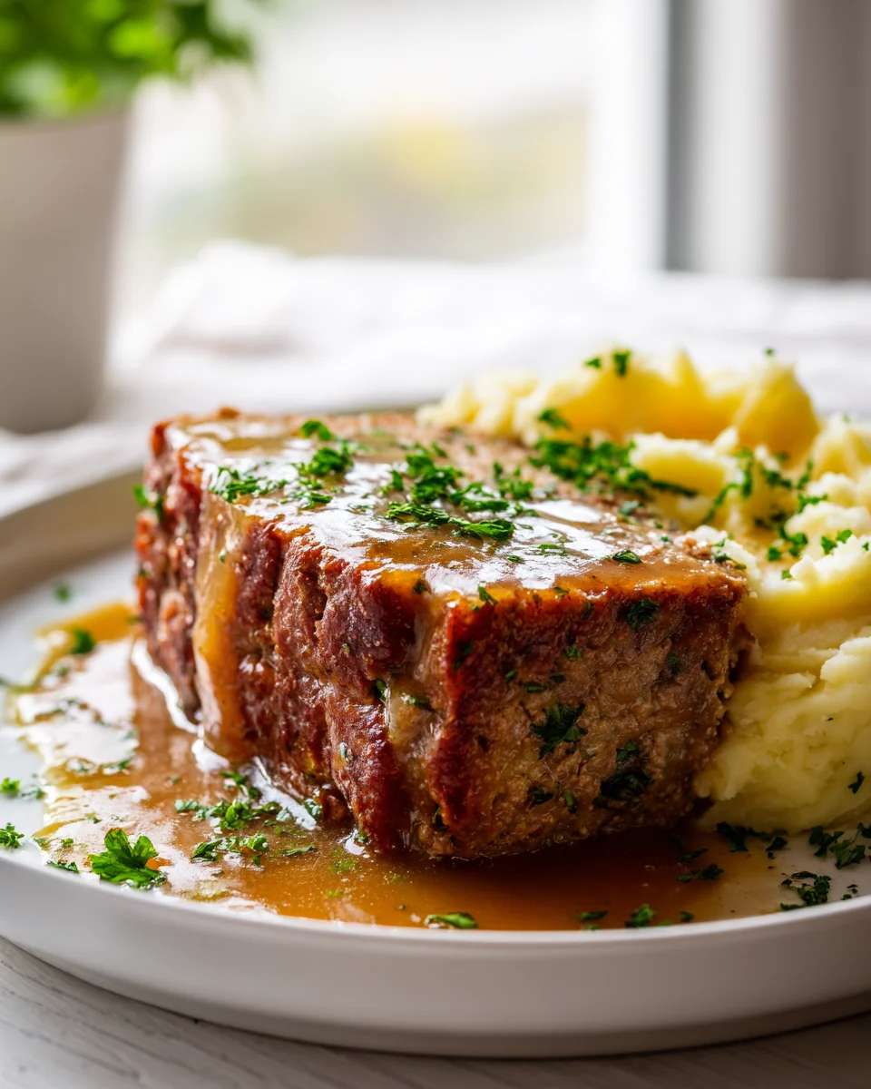 Saftiger Hackbraten mit verführerischer Sauce